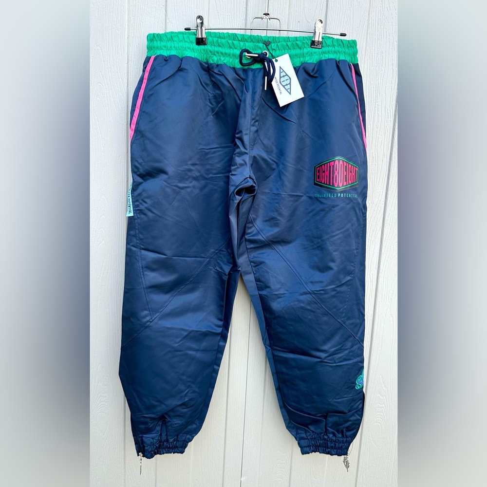 NWT Eight80Eight Men’s Trust The Process Nylon Track Pants Size XL